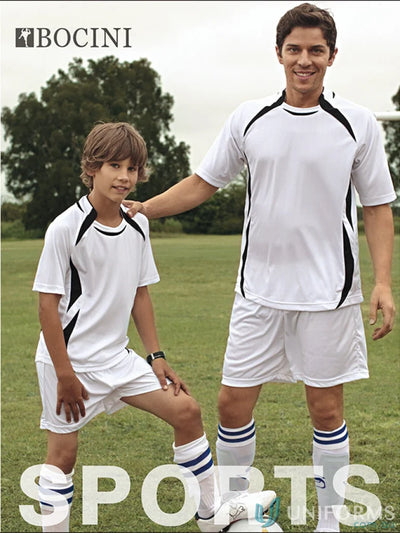 White and black soccer uniforms for adult sport jersey, perfect workwear or team gear