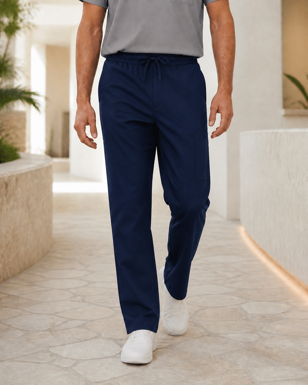Adult Semi Elastic Waist Tie Scrub Pant