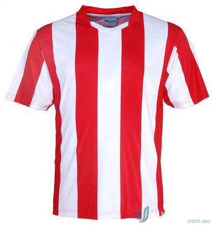 Red and white striped football jersey for adults, perfect for your next game