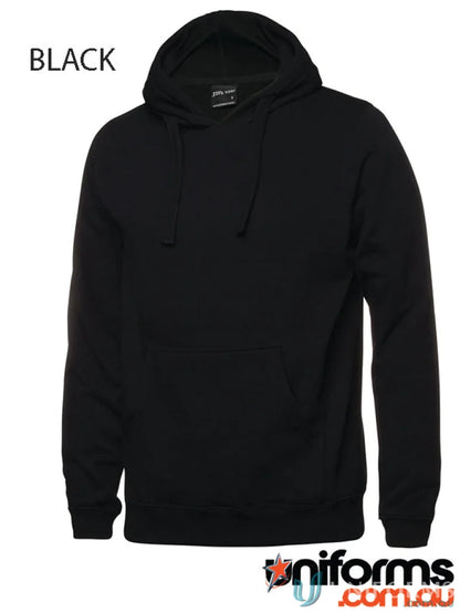 Black hooded sweatshirt from JB’s Adults Pop Over Hoodie with interchangeable drawcord colors