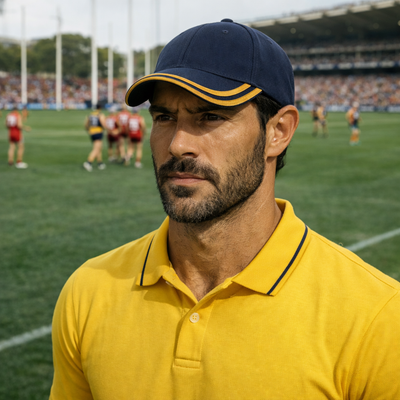 AH030 HBC cap: navy blue heavy brushed cotton baseball cap with yellow trim