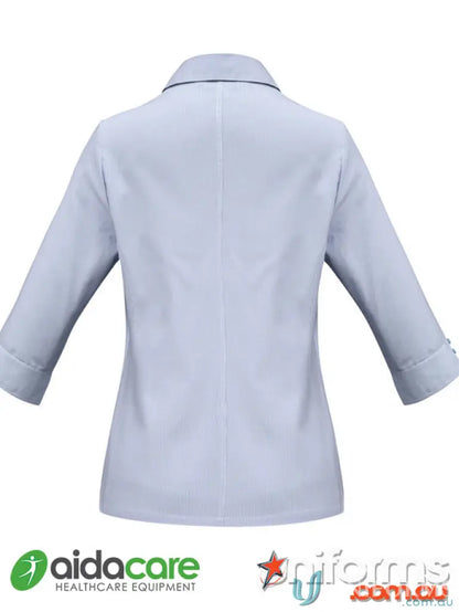 Light blue medical jacket from Aidacare EMBx1 Ladies 3Q Shirt, ideal ladies ambassador shirt