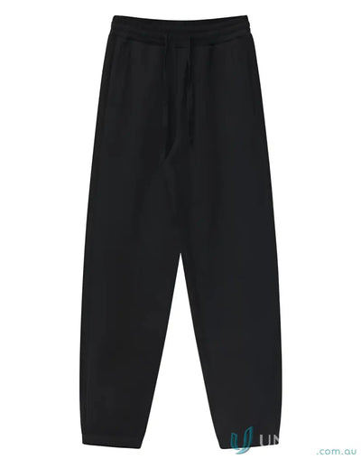 Black airlayed cvc sweat pants joggers with elastic waistband and drawstring perfect for workwear uniforms