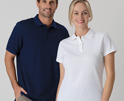 Airlie Premium Ladies short sleeve polo in navy blue pique fabric