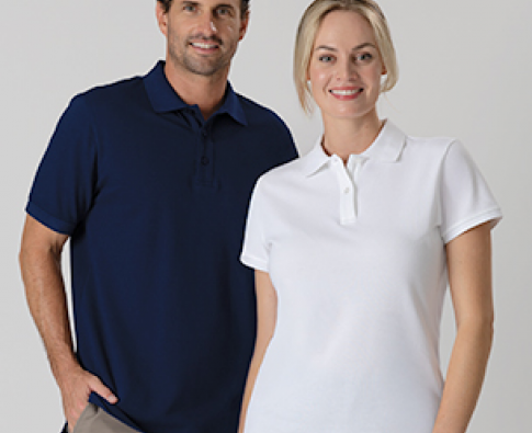 Airlie Premium Ladies short sleeve polo in navy blue pique fabric