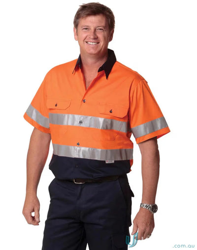 Man in AIW HiVis CoolBreeze safety shirt showing high visibility and comfort