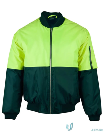 Two-tone bomber jacket from AIW HiVis Flying collection with winning spirit sw06a design