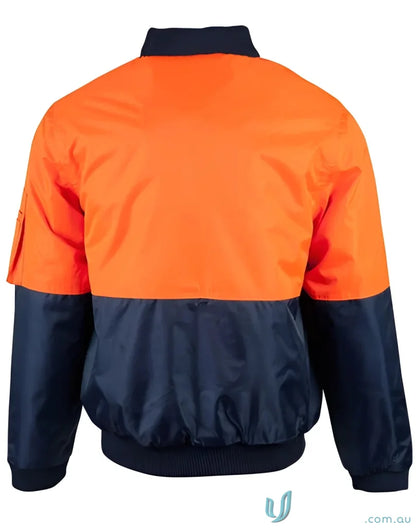 Orange and navy blue AIW HiVis Flying Jacket from Spirit SW06A with winning spirit sw06a hi-vis design