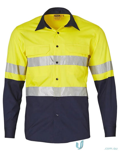 High-visibility AIW HiVis Rip-Stop LS Shirt with reflective tape and SW69 rip-stop fabric