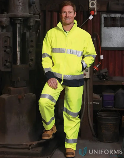 Man in AIW HiVis Safety Pants showcasing hivis safety pants with winning spirit hp01a