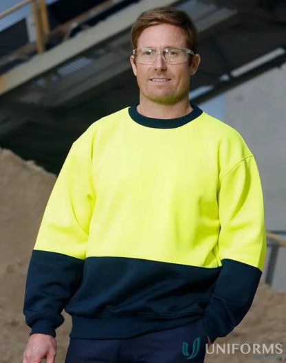 Two-tone safety sweatshirt from Winning Spirit AIW HiViz Hurz crew neck windcheater