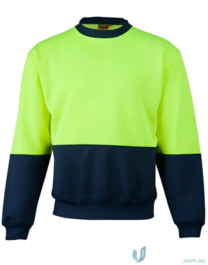 Two-tone hi-vis sweatshirt from Winning Spirit AIW HIvHURz crew neck windcheater