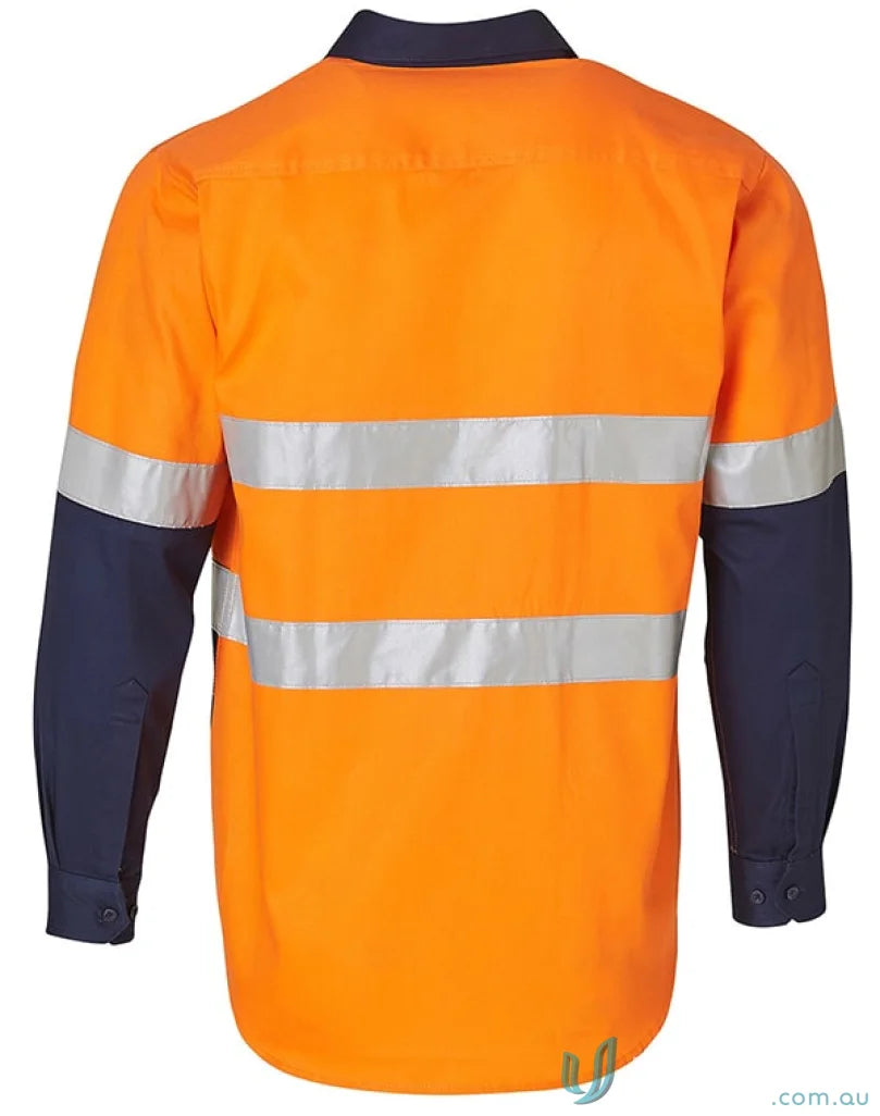 Orange and navy AIW Reflective Safety Shirt with spirit aiw SW68 Long Sleeve