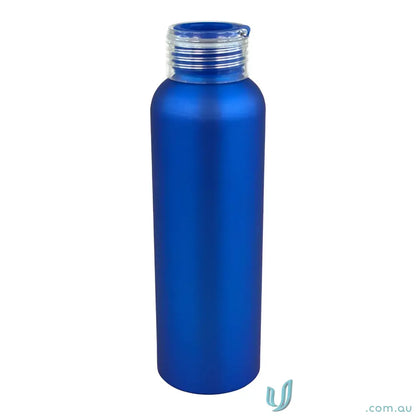 Blue metal water bottle from Aland 600ml Aluminium Water Bottle with Flip-Open Holder