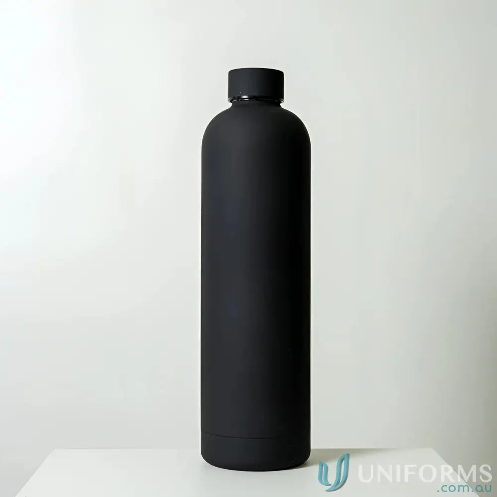 Matte black stainless steel Allegra 1L insulated bottle fits in car cup holders