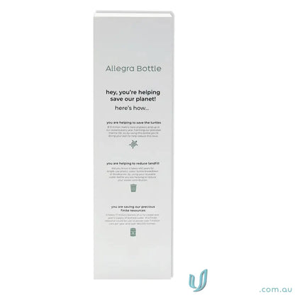 Allegra 1L stainless steel insulated bottle packaging fits car cup holders and keeps drinks hot or cold