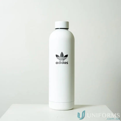 White Adidas water bottle stainless steel double-wall vacuum insulated for uniforms