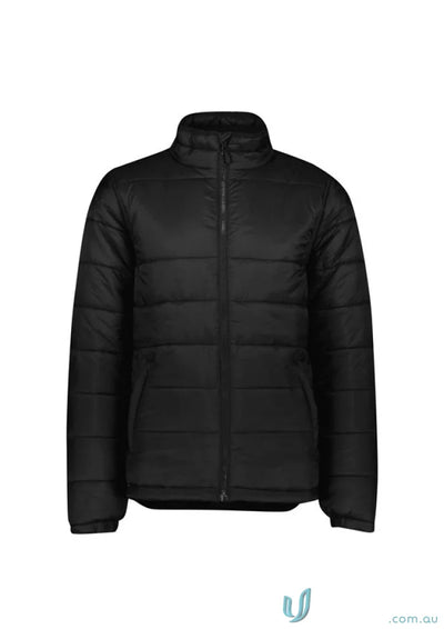Black puffer jacket from Alpine Puffer Jacket collection made with recycled PET polyester for men