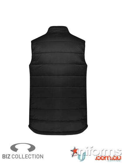 Alpine Puffer Vest J211M Black Quilt with Biz Collection Men’s alpine vest style