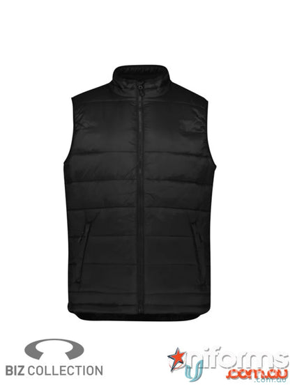 Black puffer vest from Alpine Puffer Vest Biz Collection Men’s j211m for cold days