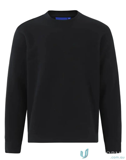 Black long-sleeved crew neck fleece sweatshirt perfect for American Style uniforms