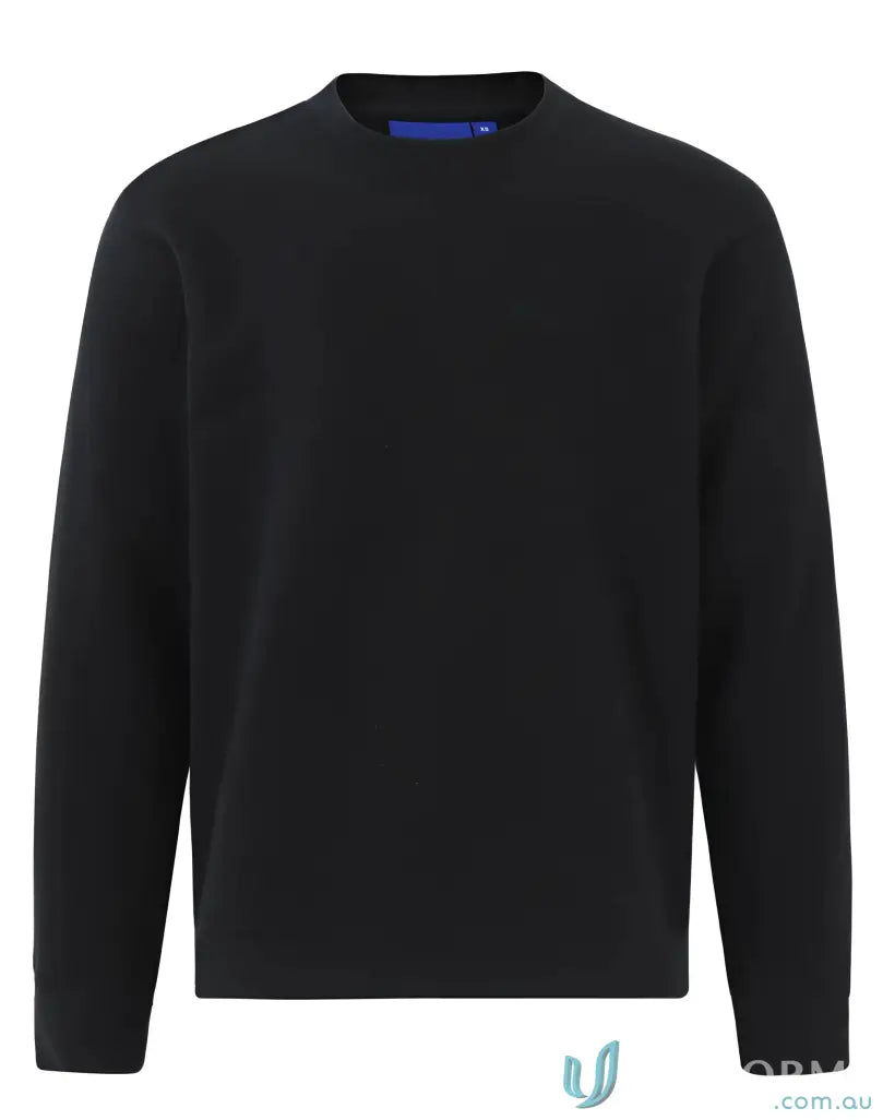 Black long-sleeved crew neck fleece sweatshirt perfect for American Style uniforms