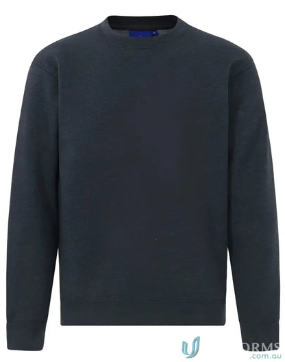 Dark gray American Style Fleece Sweatshirt with crew neck for casual uniforms