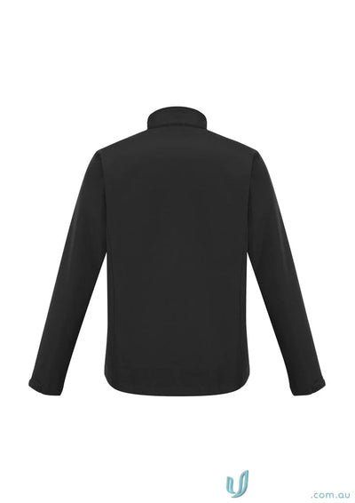 Apex Jacket J740M black softshell jacket with soft chin guard from Biz Collection Mens