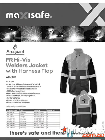 Arcguard HiVis fire retardant welding jacket for safety and visibility on site