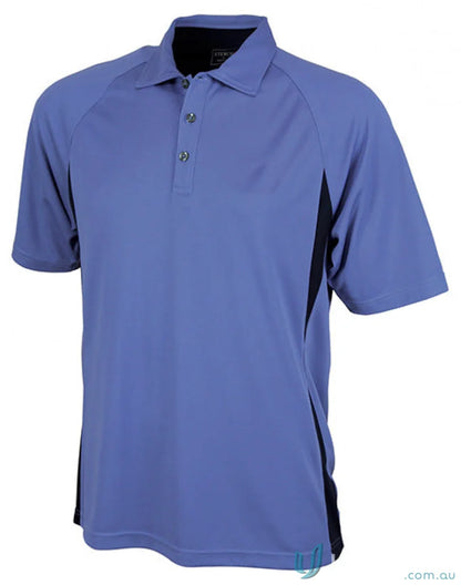 Blue Arctic Polo shirt with dark side panels, perfect for work uniforms
