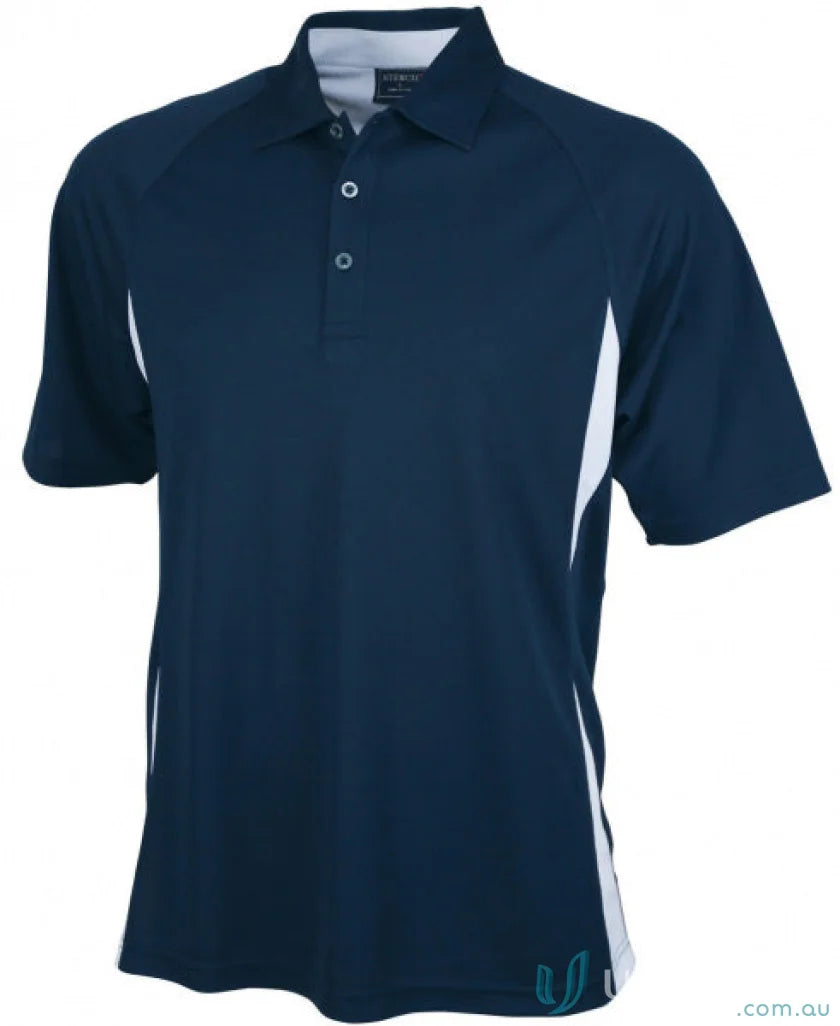 Navy blue Arctic Polo with white accents, perfect for work uniforms or casual wear