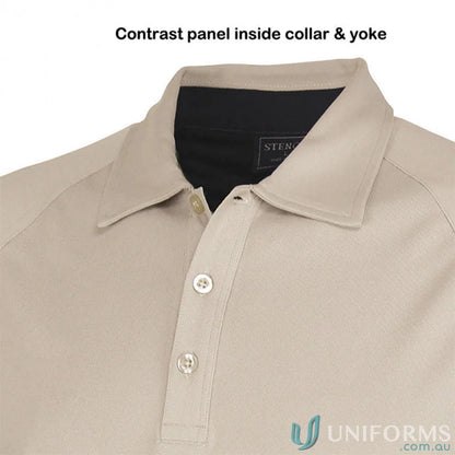 Tan Arctic Polo shirt with contrast collar, perfect for work uniforms and casual wear