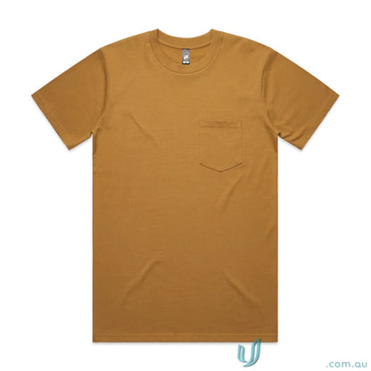 Brown short-sleeved T-shirt with chest pocket from AS Classic Pocket Tee for workwear