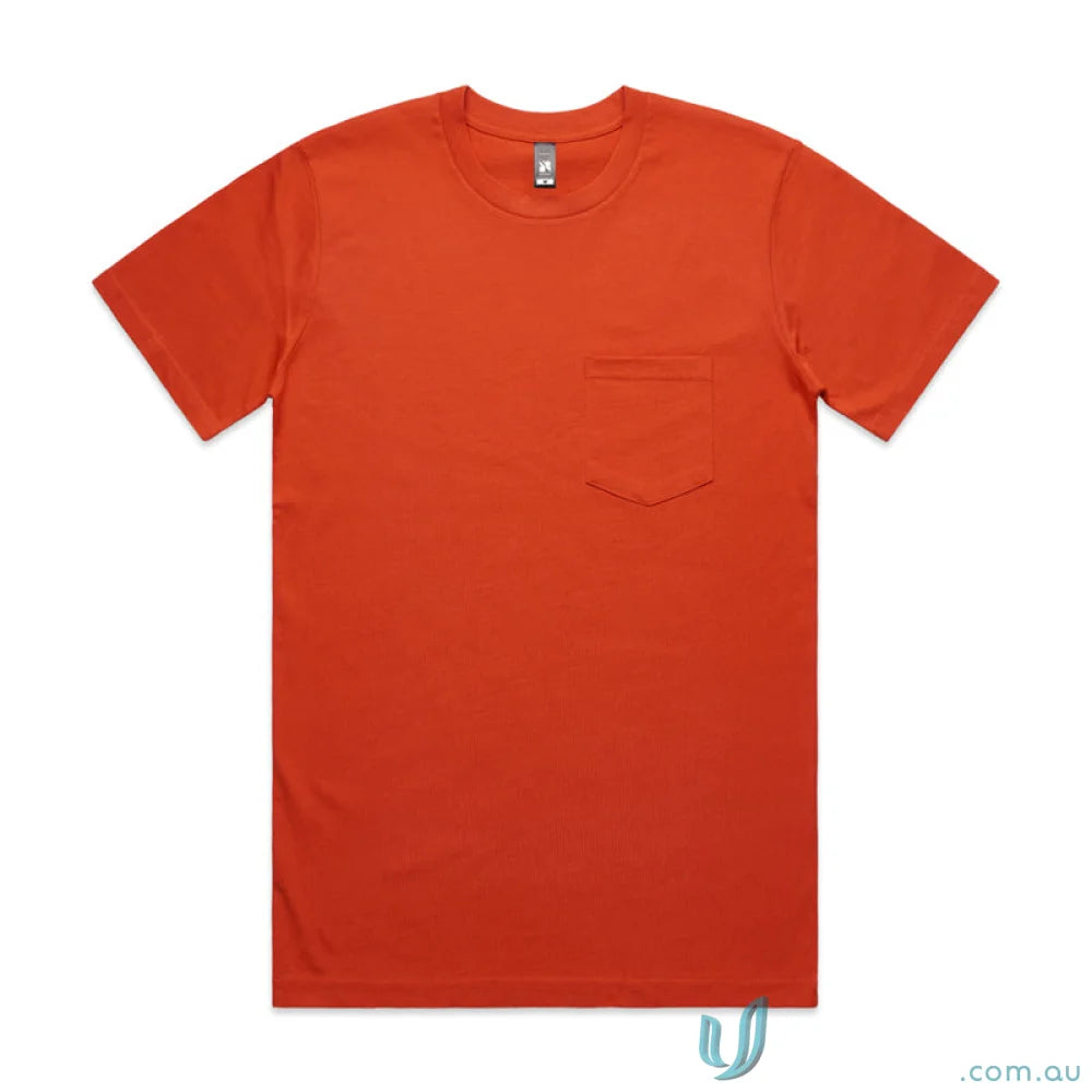 Orange short-sleeved T-shirt with pocket, perfect for work uniforms or workwear