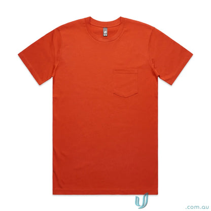 Orange short-sleeved T-shirt with pocket, perfect for work uniforms or workwear