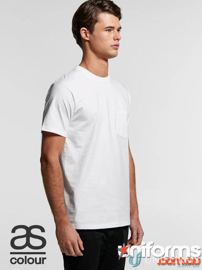 White pocket t-shirt from AS Classic Pocket Tee, perfect for uniforms and workwear