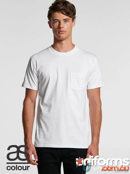 White pocket t-shirt from AS Classic Pocket Tee, perfect for work uniforms or casual workwear
