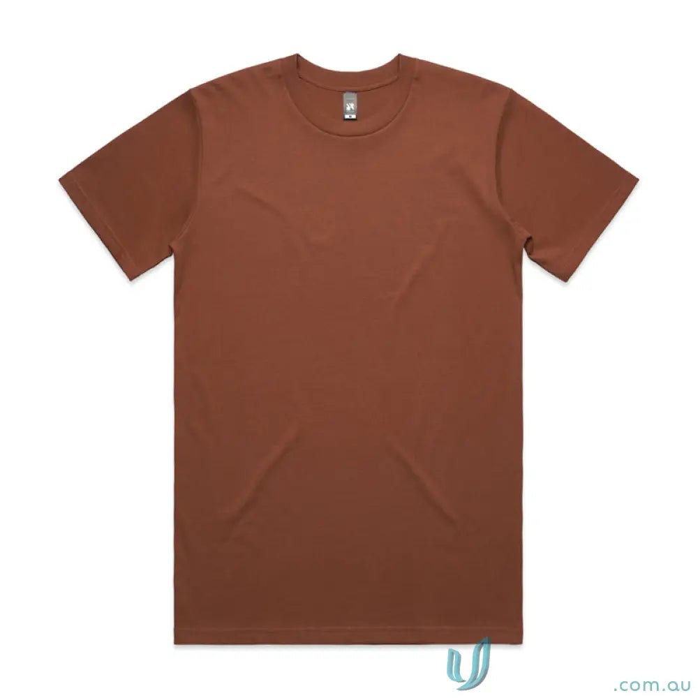 Brown classic tee in relaxed fit style, made from comfy combed cotton for all-day wear