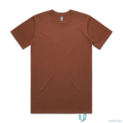 Brown classic tee in relaxed fit style, made from comfy combed cotton for all-day wear