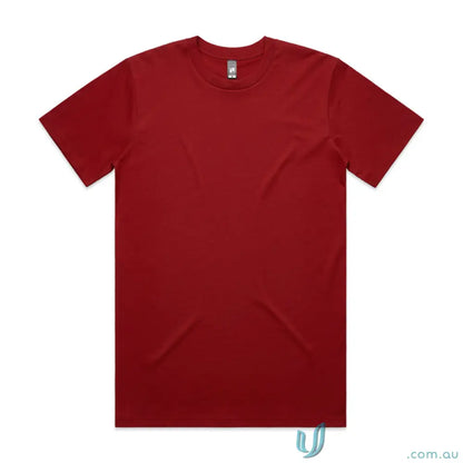 Maroon classic tee in relaxed fit style made from comfy combed cotton fabric