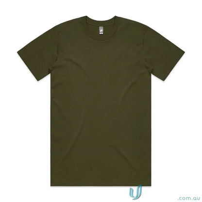 Olive green AS Classic Tee in a relaxed fit combed cotton tee style