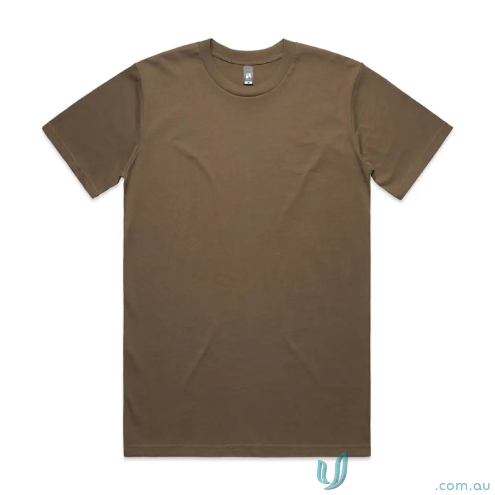 Olive-green AS Classic Tee in relaxed fit style made from comfy combed cotton tee