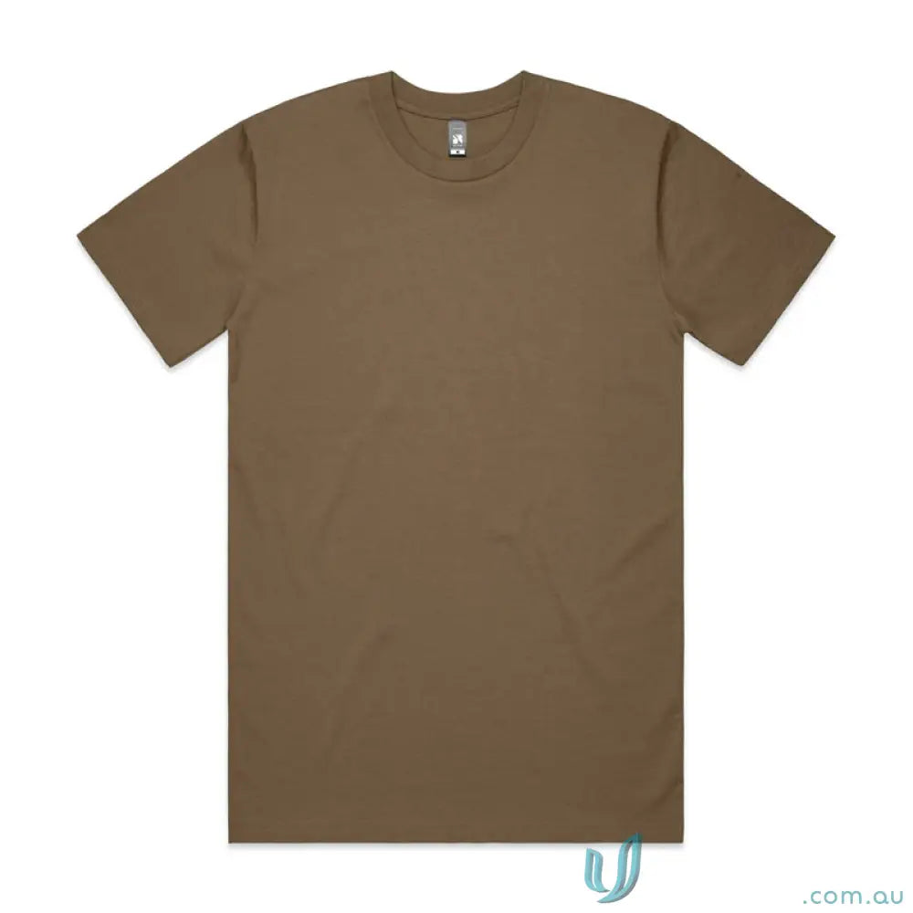 Plain brown AS Classic Tee made from comfy combed cotton, relaxed fit shirt
