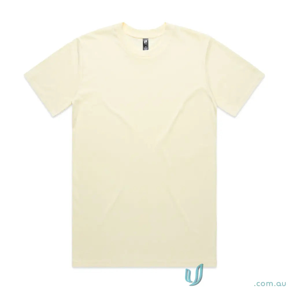 Plain cream-colored AS Classic Tee in relaxed fit shirt style made from combed cotton