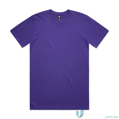 Purple short-sleeved AS Classic Tee, a comfy relaxed fit shirt made of combed cotton