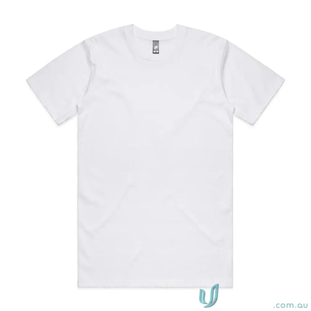 White classic tee shown as a relaxed fit shirt made from comfy combed cotton