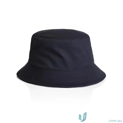 Solid dark blue bucket hat with reinforced brim, lightweight cotton for everyday wear