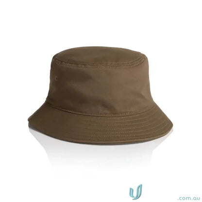 Olive green bucket hat with reinforced brim, lightweight cotton, AS Colour 1117