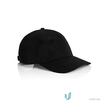 Black cotton canvas Access Canvas Cap with curved brim and adjustable fit