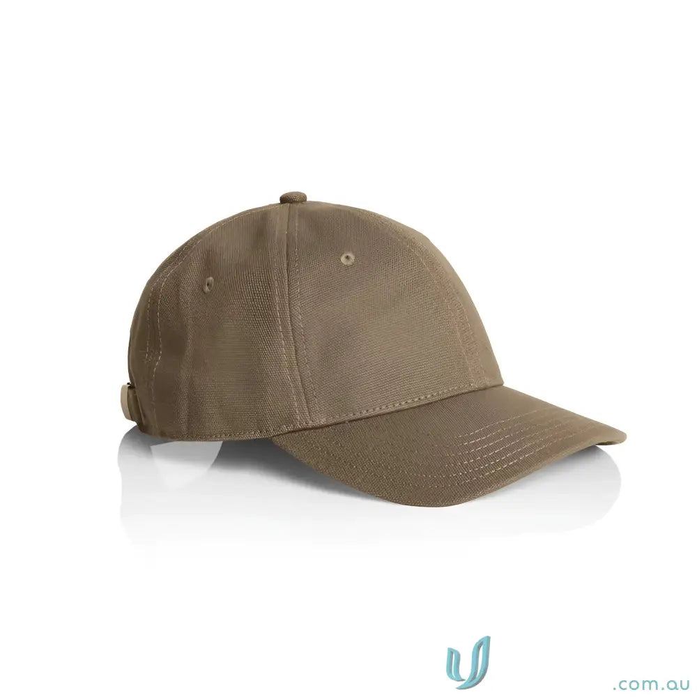 Brown Access Canvas Cap with curved peak, adjustable strap, lightweight design